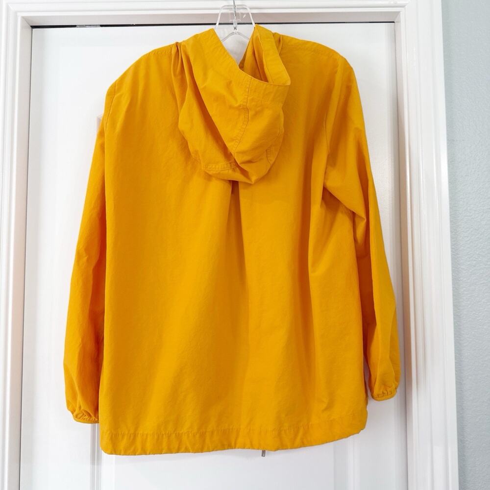 Eileen Fisher Jacket Orange Hooded Zip Windbreaker Organic Cotton Size Large - Picture 3 of 9